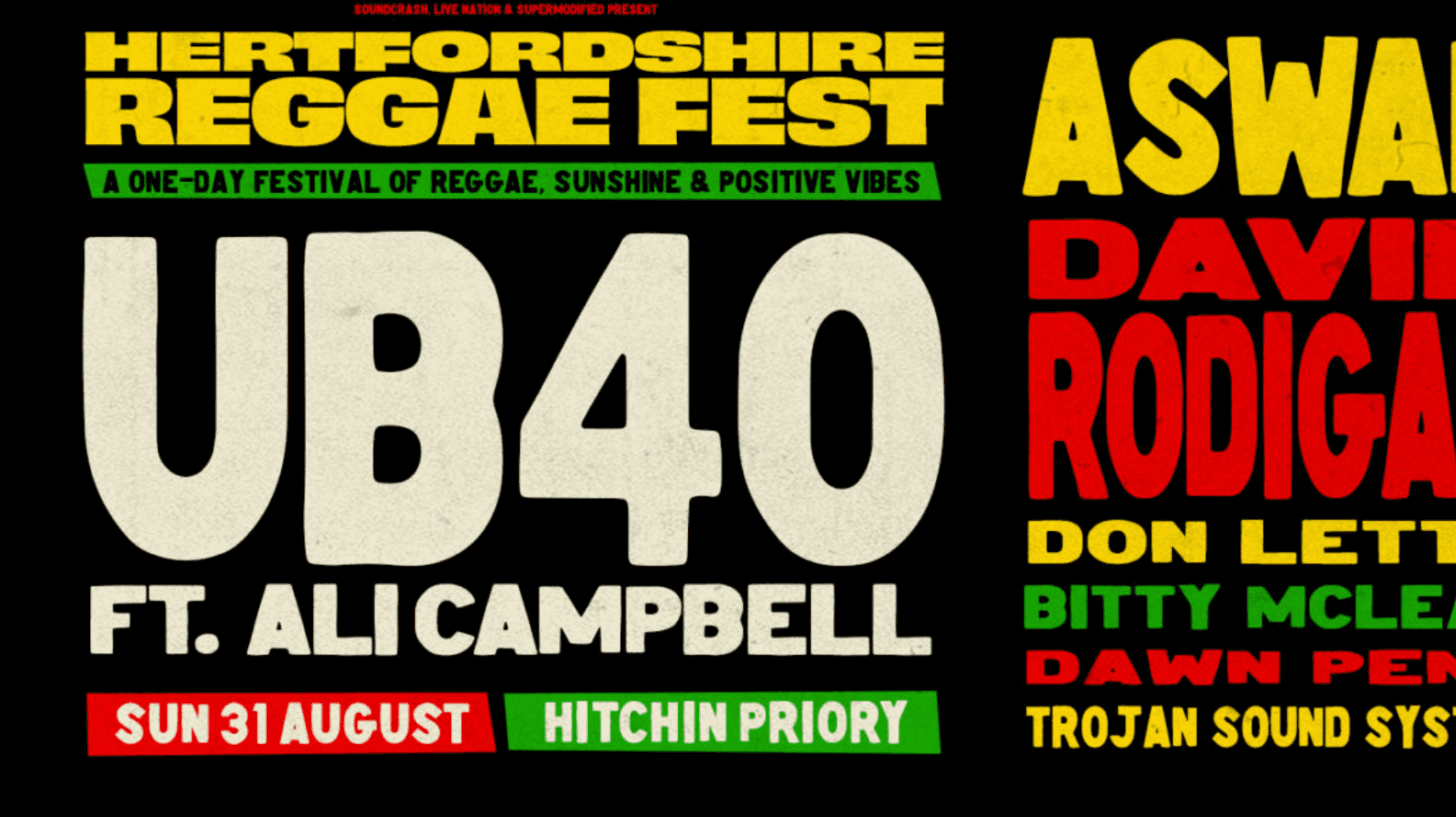 UB40 featuring Ali Campbell - UB40 ft. Ali Campbell: Hertfordshire Reggae Fest - Hitchin Priory Summer Series