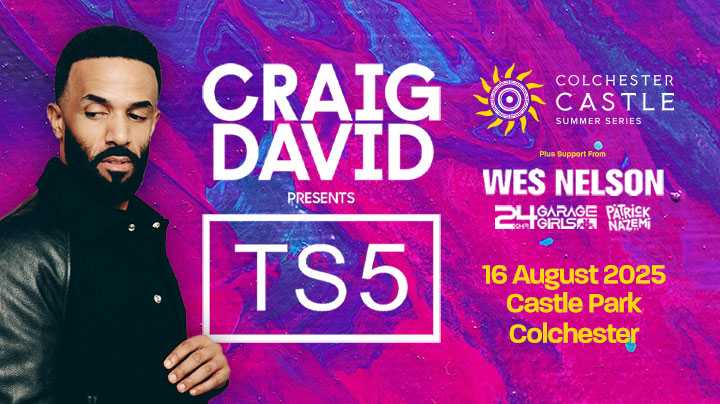 Colchester Summer Series - Craig David TS5 - £20 tickets